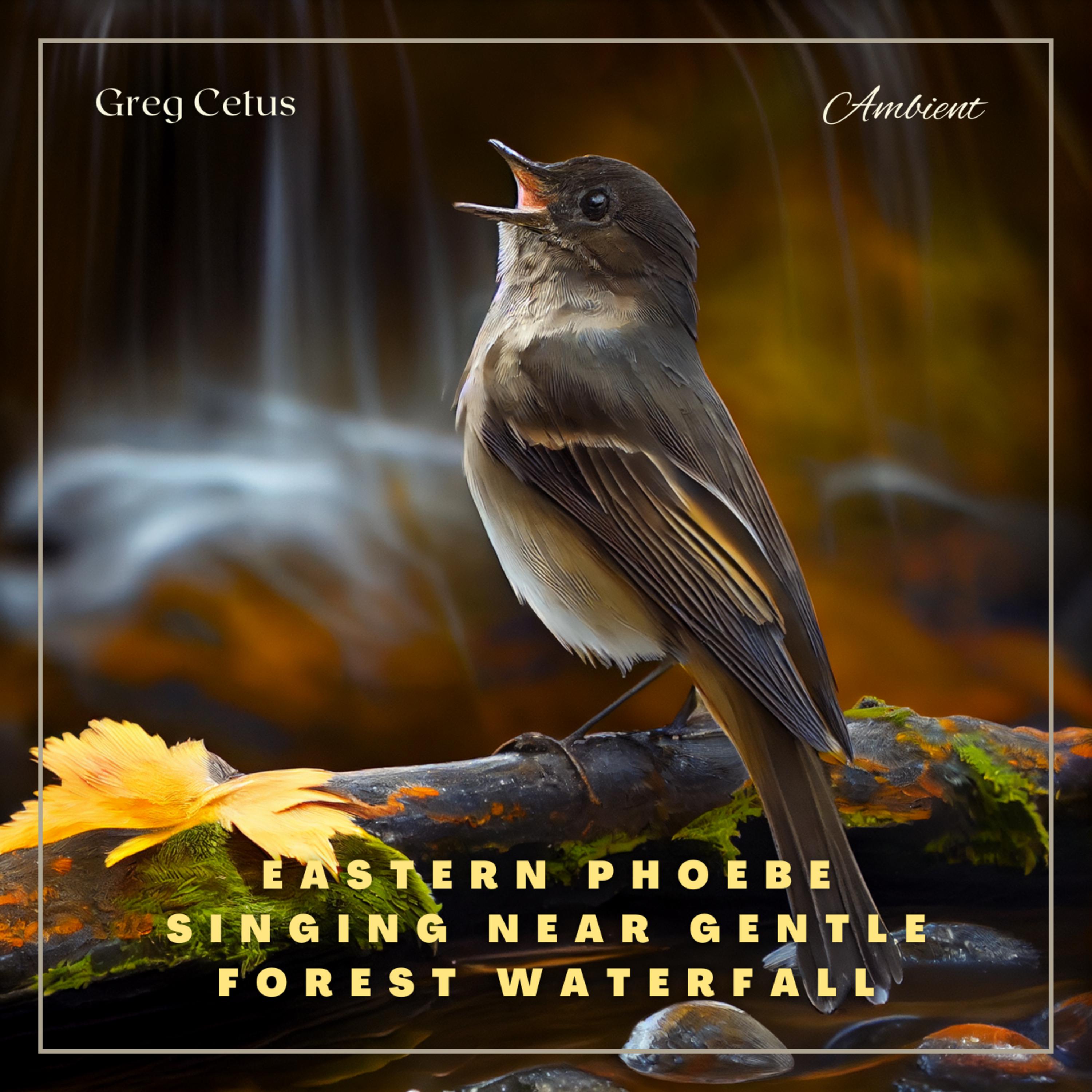 Eastern Phoebe Singing Near Gentle Forest Waterfall: Natural Ambience for Coding and Meditation