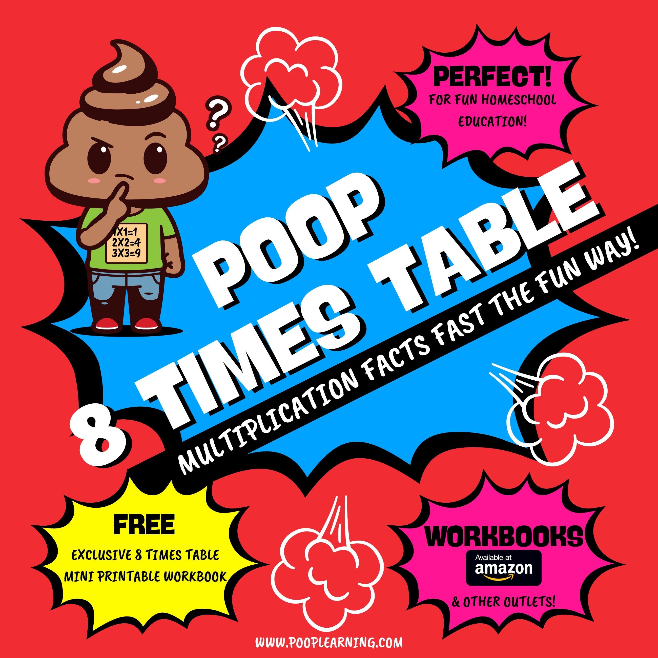 Poop 8 Times Table - Learn Multiplication Facts Fast the Fun Way