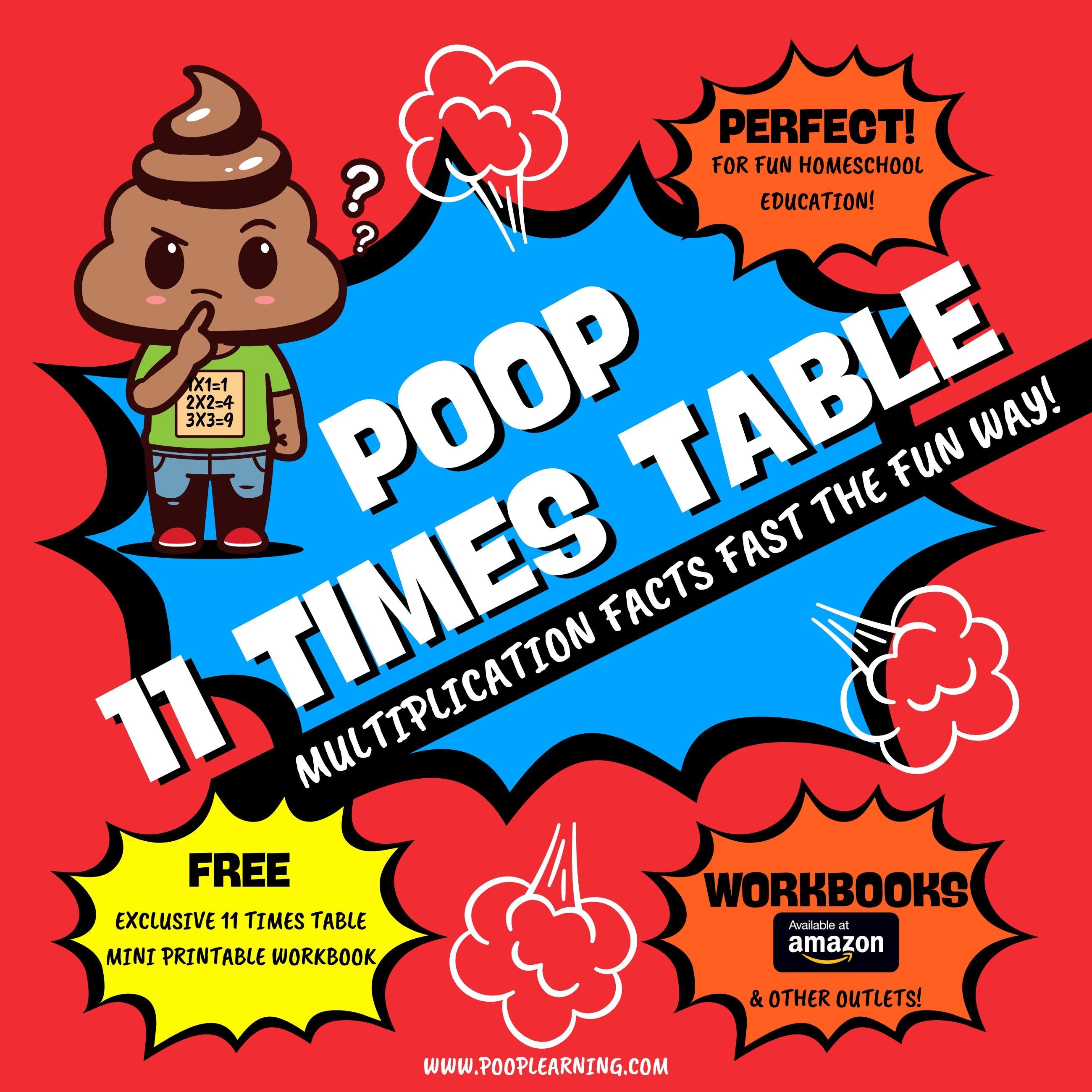 Poop 11 Times Table - Learn Multiplication Facts Fast the Fun Way