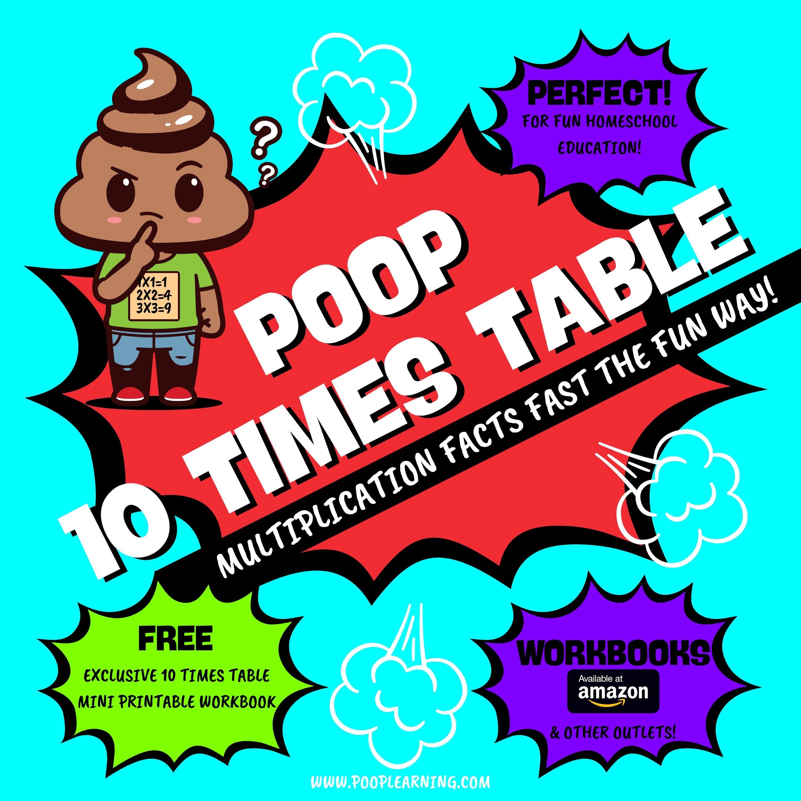 Poop 10 Times Table - Learn Multiplication Facts Fast the Fun Way