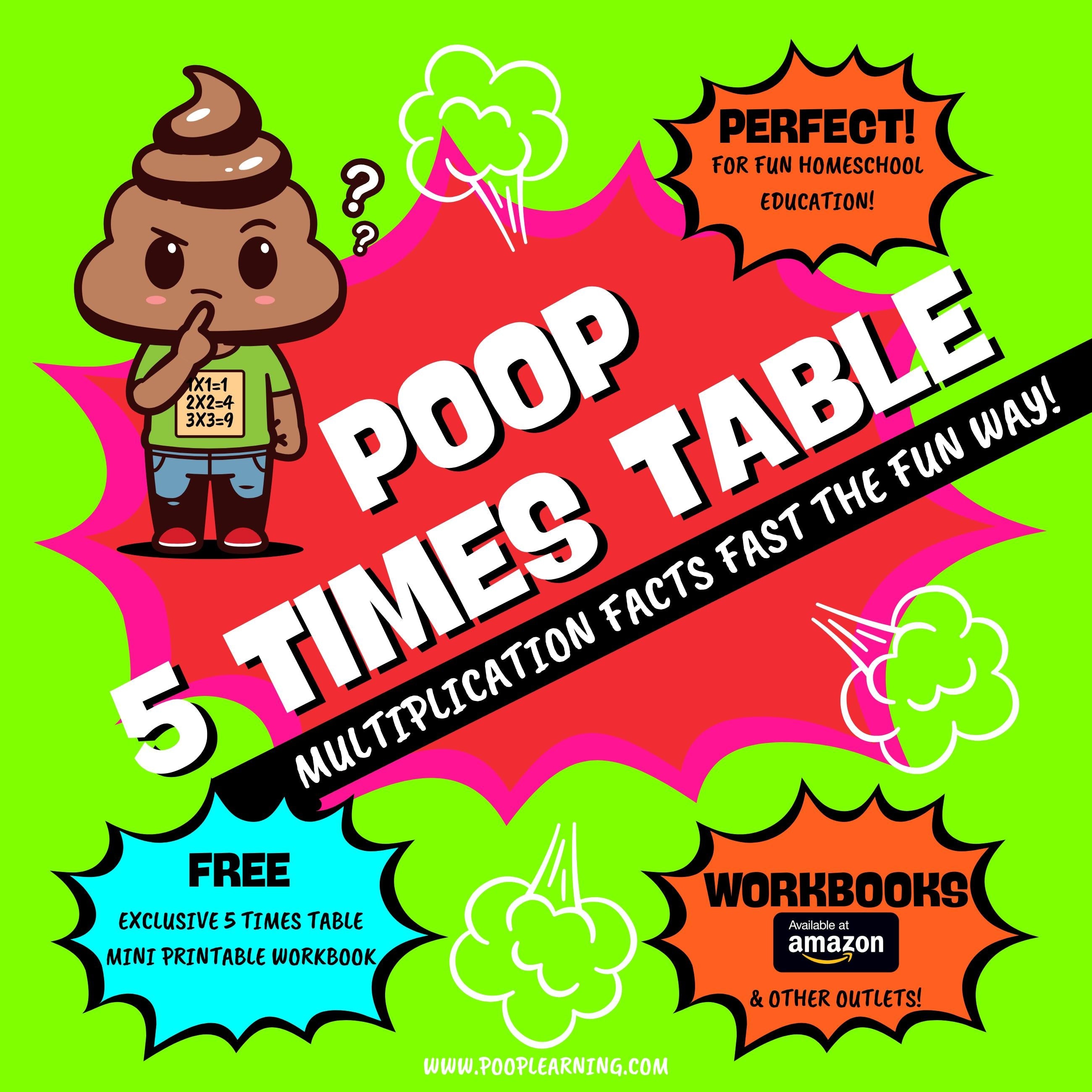 Poop 5 Times Table - Learn Multiplication Facts Fast the Fun Way