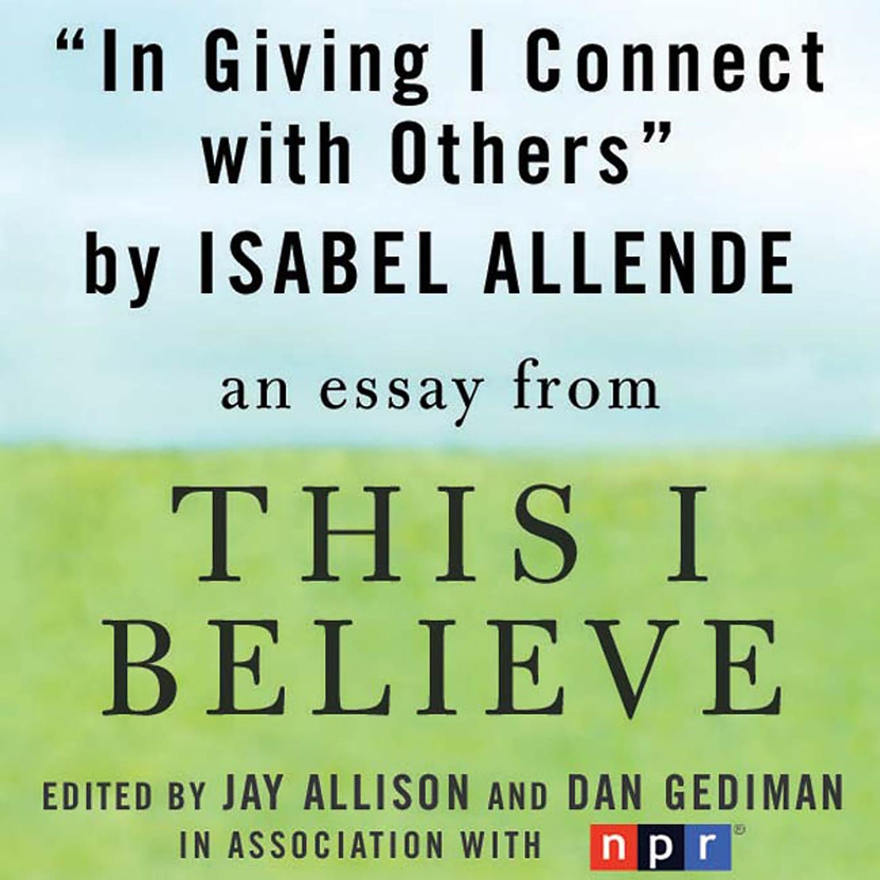 In Giving I Connect With Others