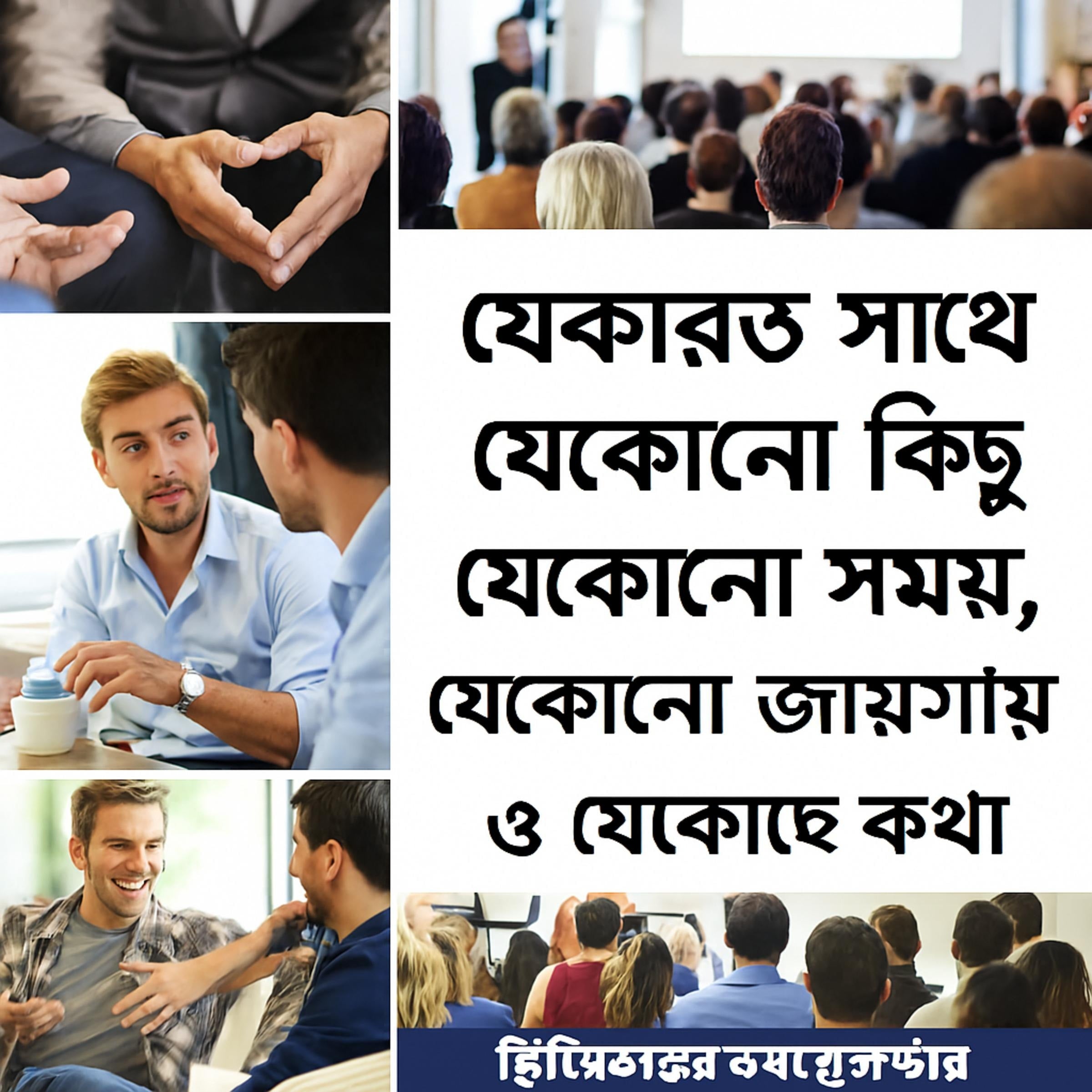 যে কারো সাথে যেকোনো বিষয়ে, যেকোনো সময়, যেকোনো জায়গায় এবং সবার সাথে কীভাবে কথা বলবেন।