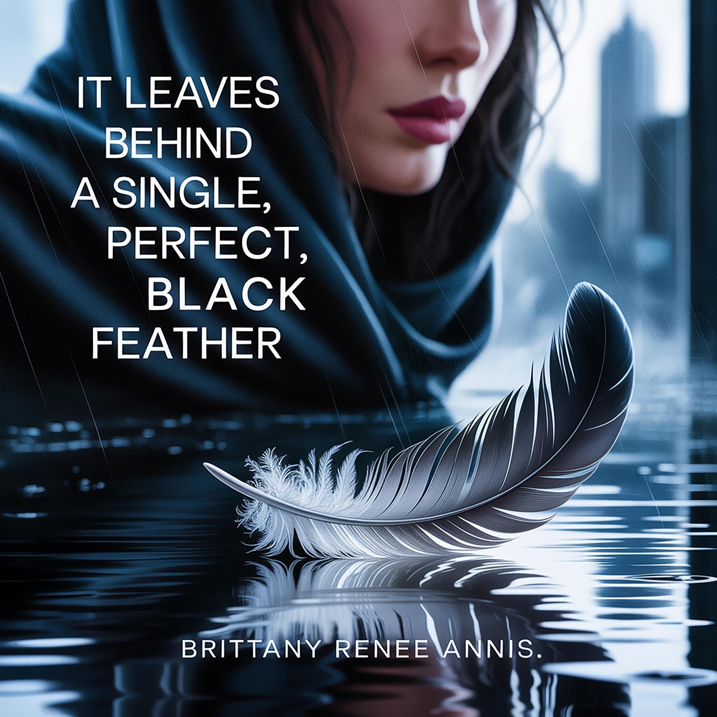 It leaves behind a single, perfect black feather