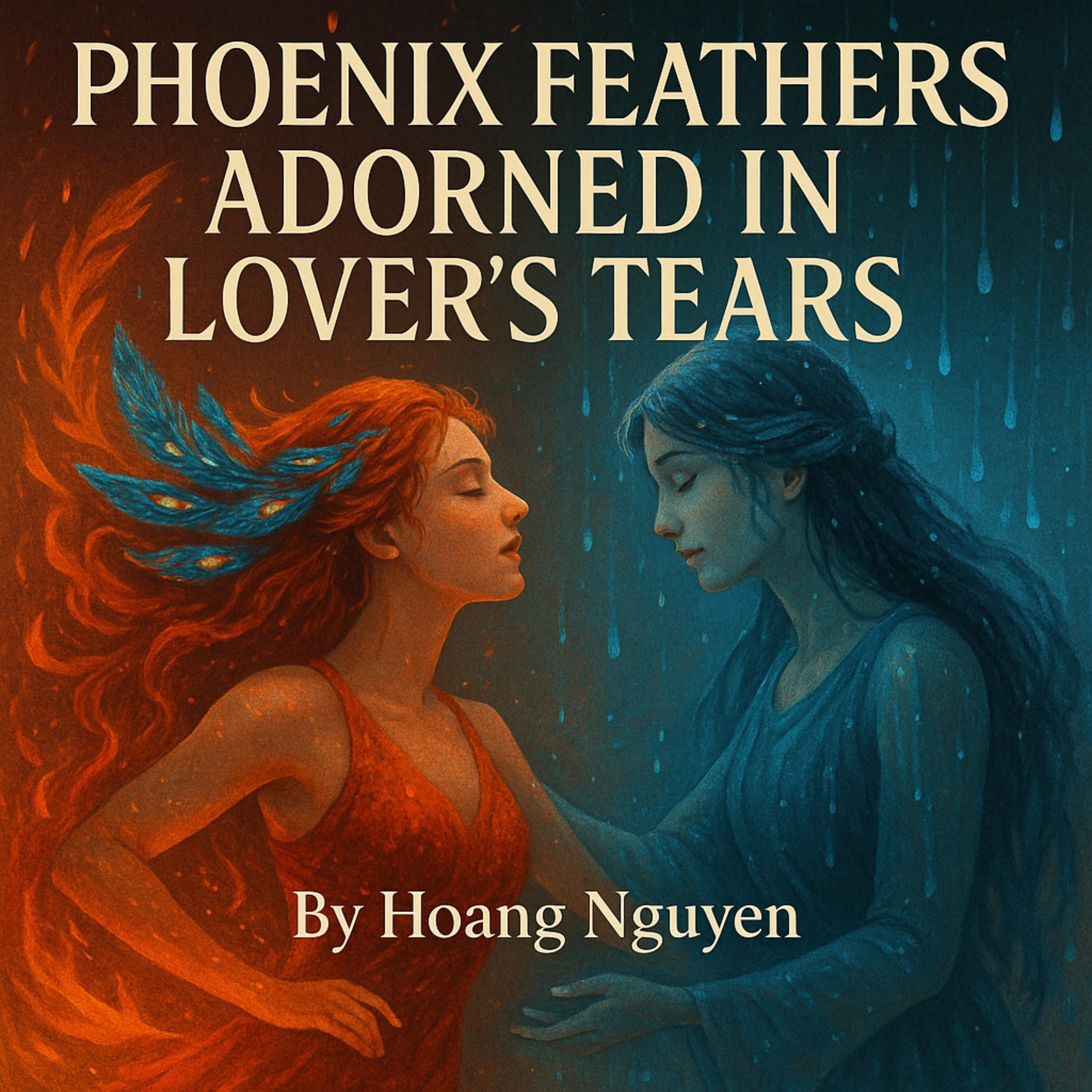 Phoenix Feathers Adorned in Lover's Tears: A Fire Dancer's Ritual with the Rain Spirit's Grace