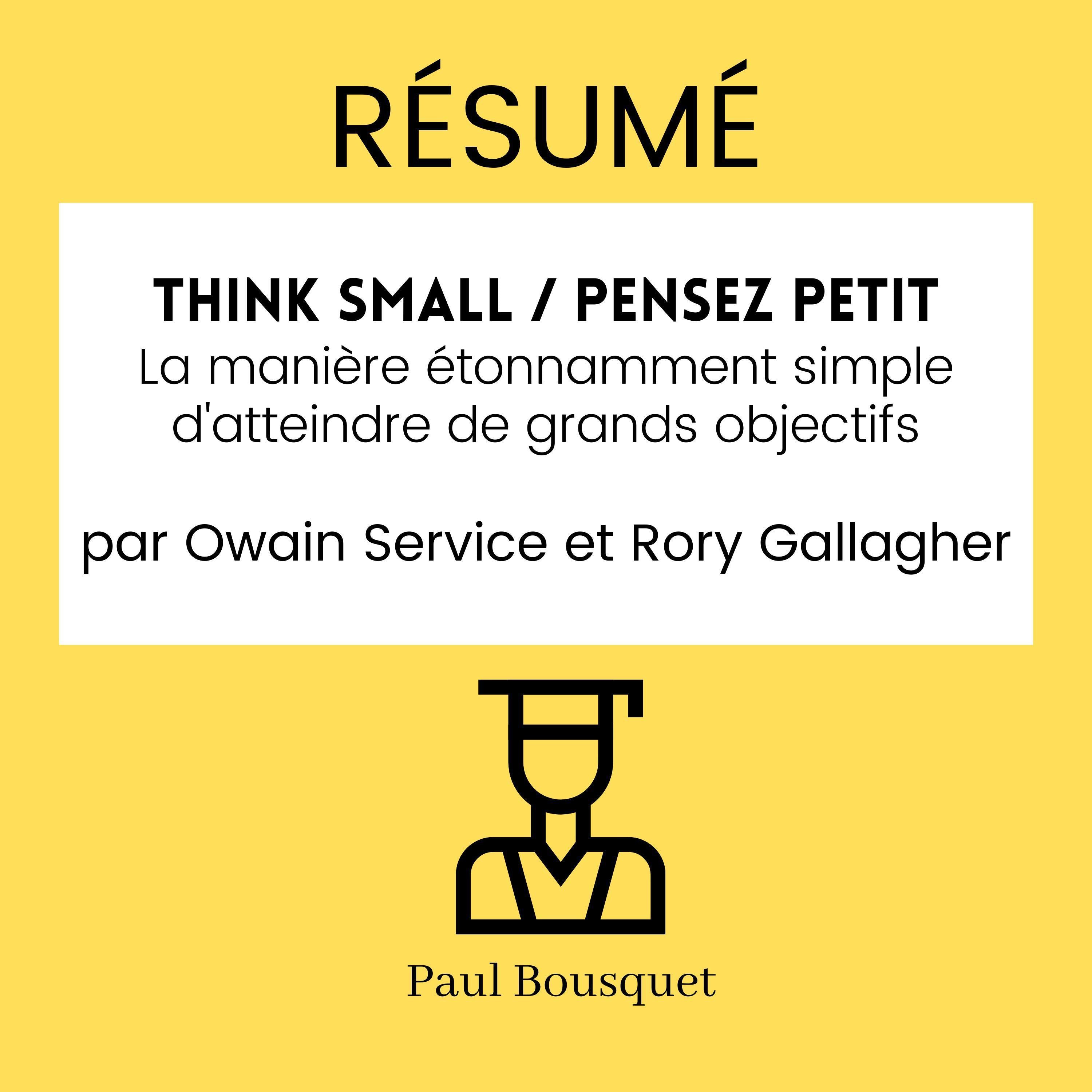 RÉSUMÉ - Think Small / Pensez Petit : La manière étonnamment simple d'atteindre de grands objectifs par Owain Service et Rory Gallagher