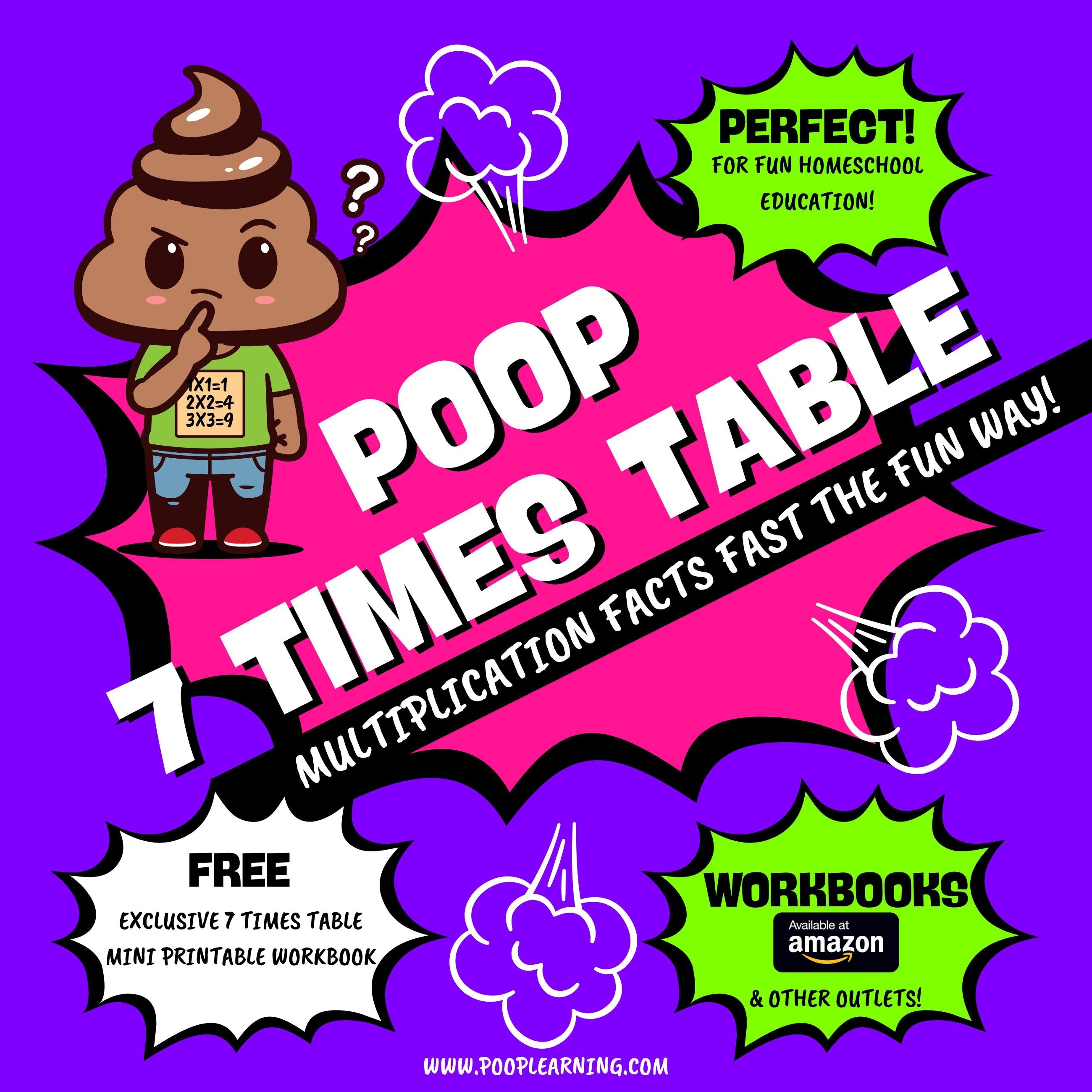 Poop 7 Times Table - Learn Multiplication Facts Fast the Fun Way