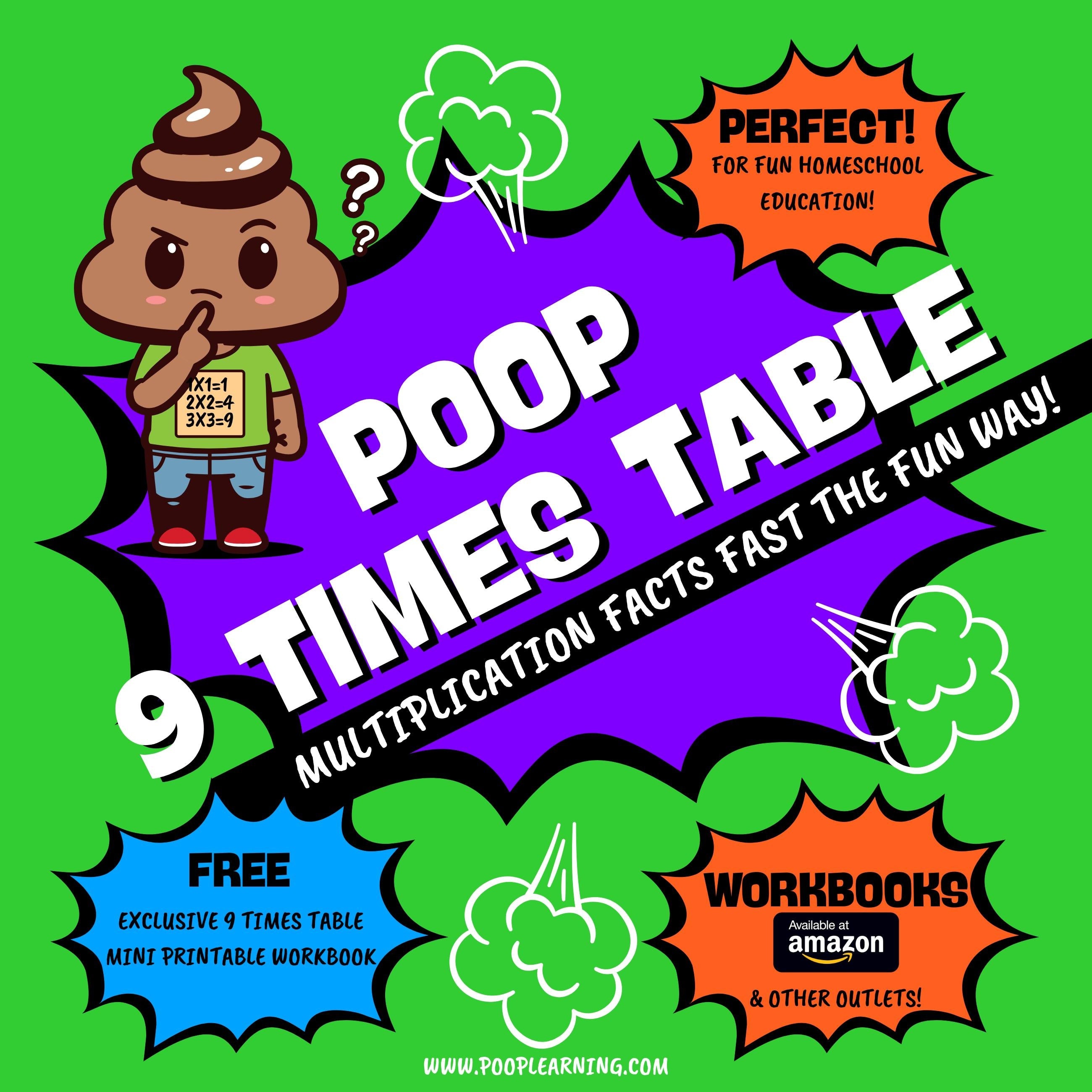 Poop 9 Times Table - Learn Multiplication Facts Fast the Fun Way