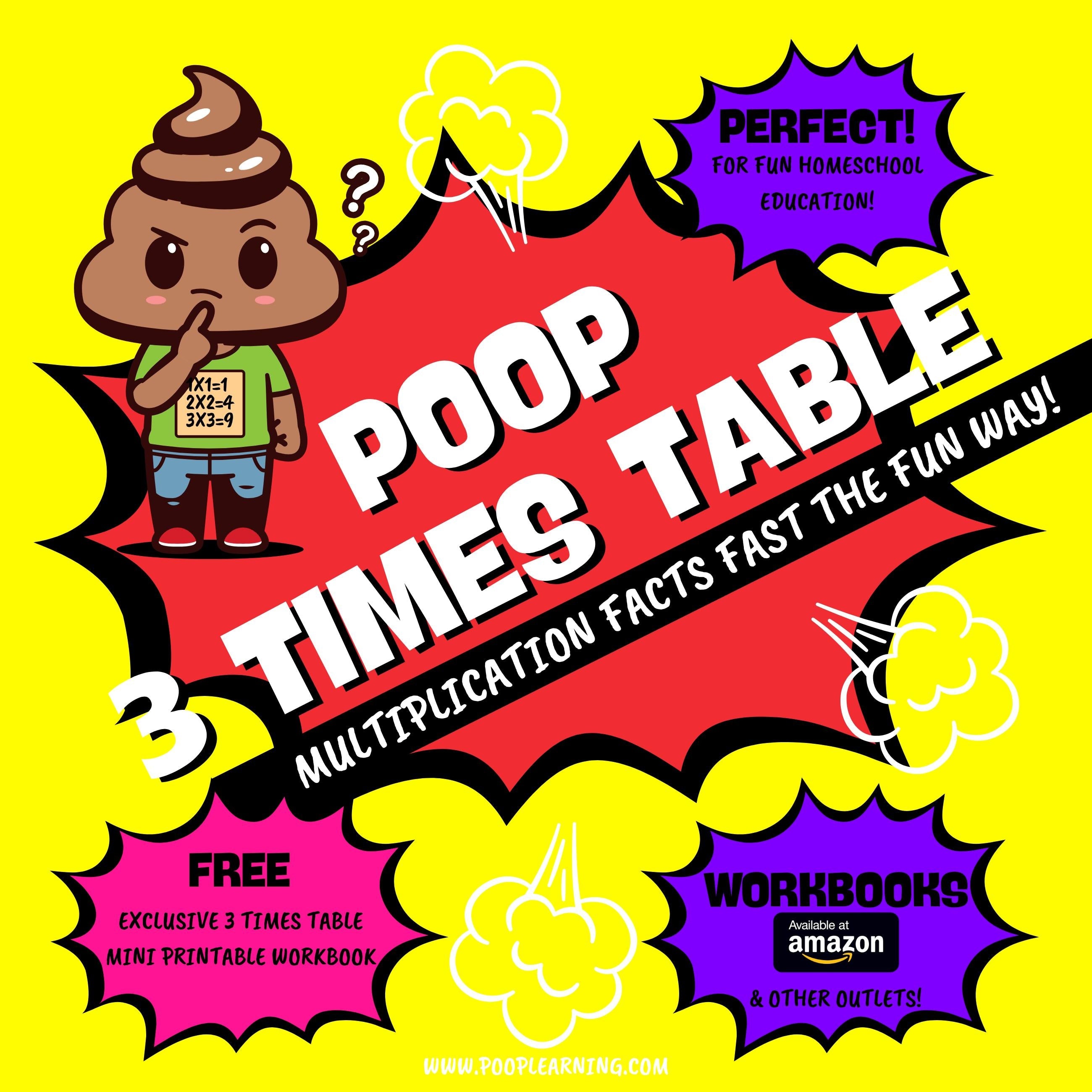 Poop 3 Times Table - Learn Multiplication Facts Fast the Fun Way