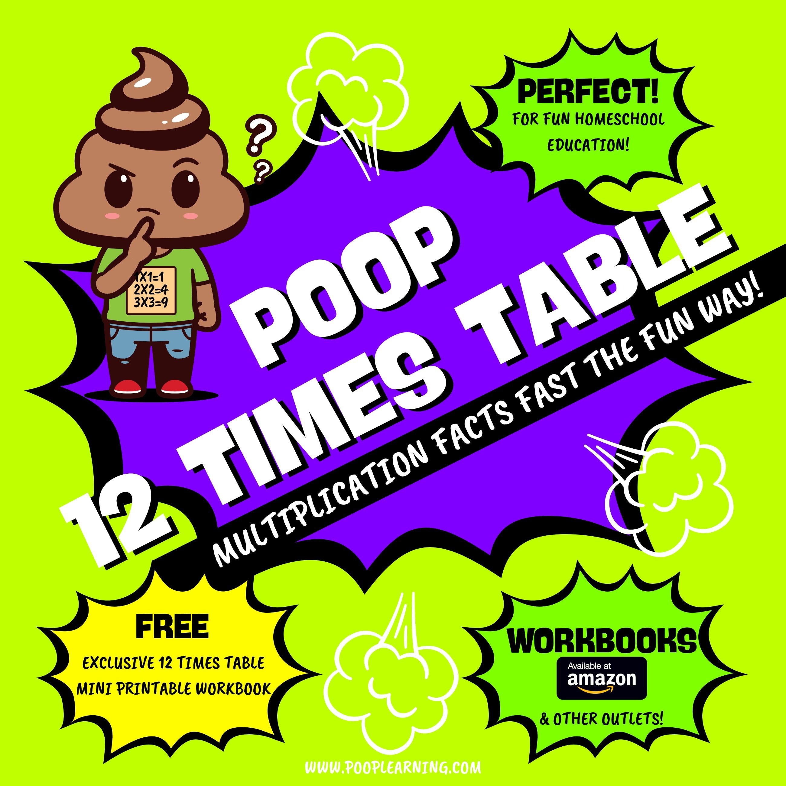 Poop 12 Times Table - Learn Multiplication Facts Fast the Fun Way