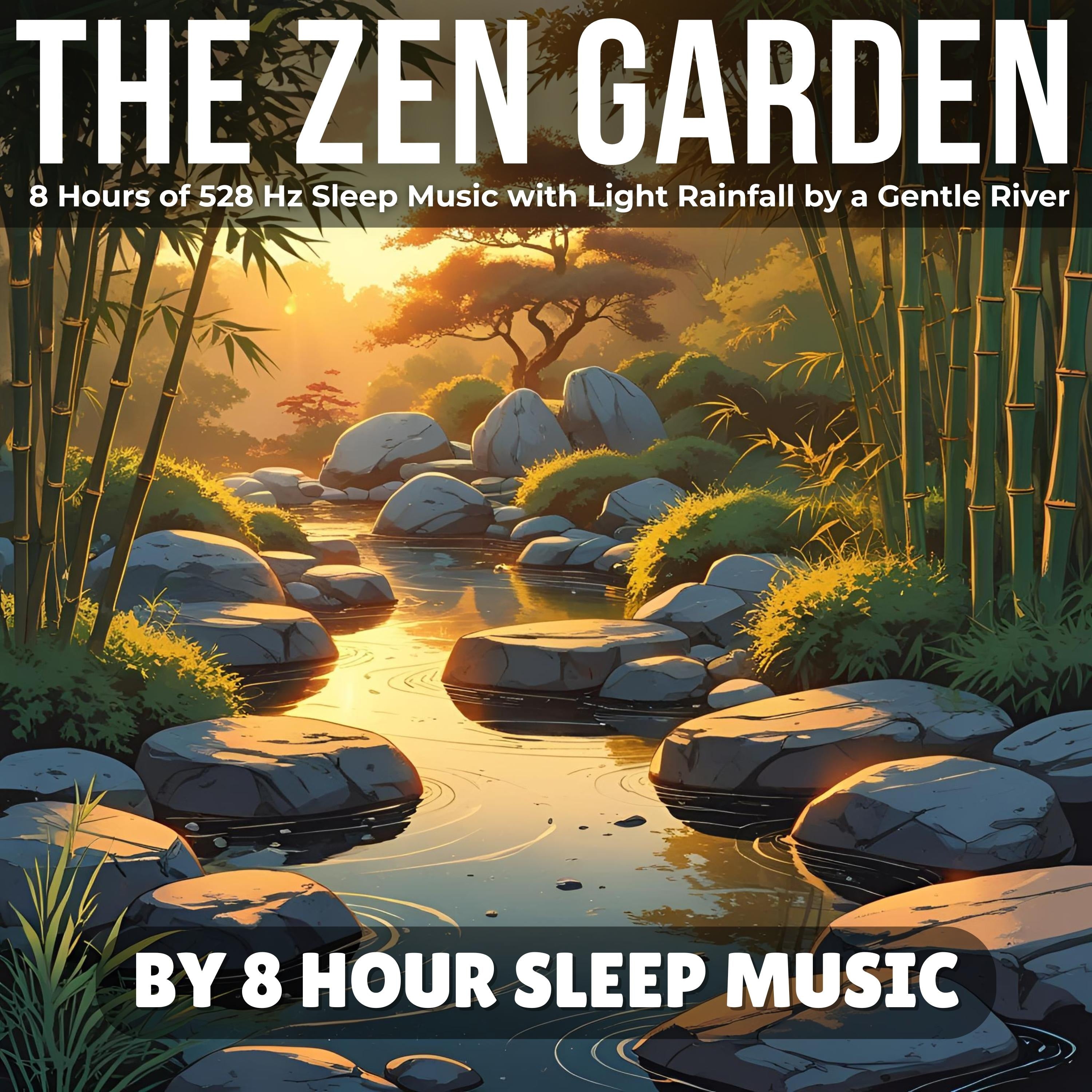The Zen Garden: 8 Hours of 528 Hz Sleep Music with Light Rainfall by a Gentle River