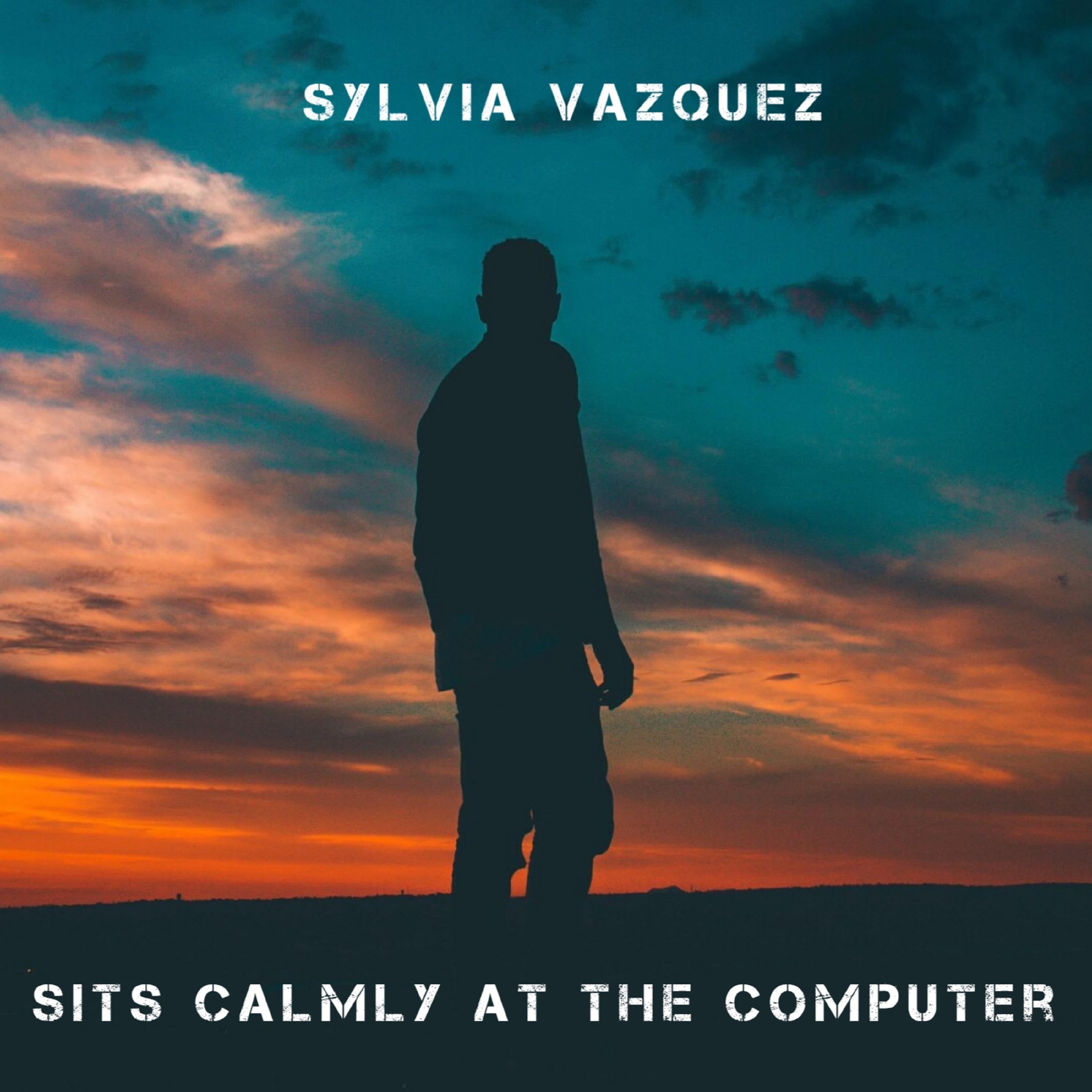 Sits Calmly at the Computer