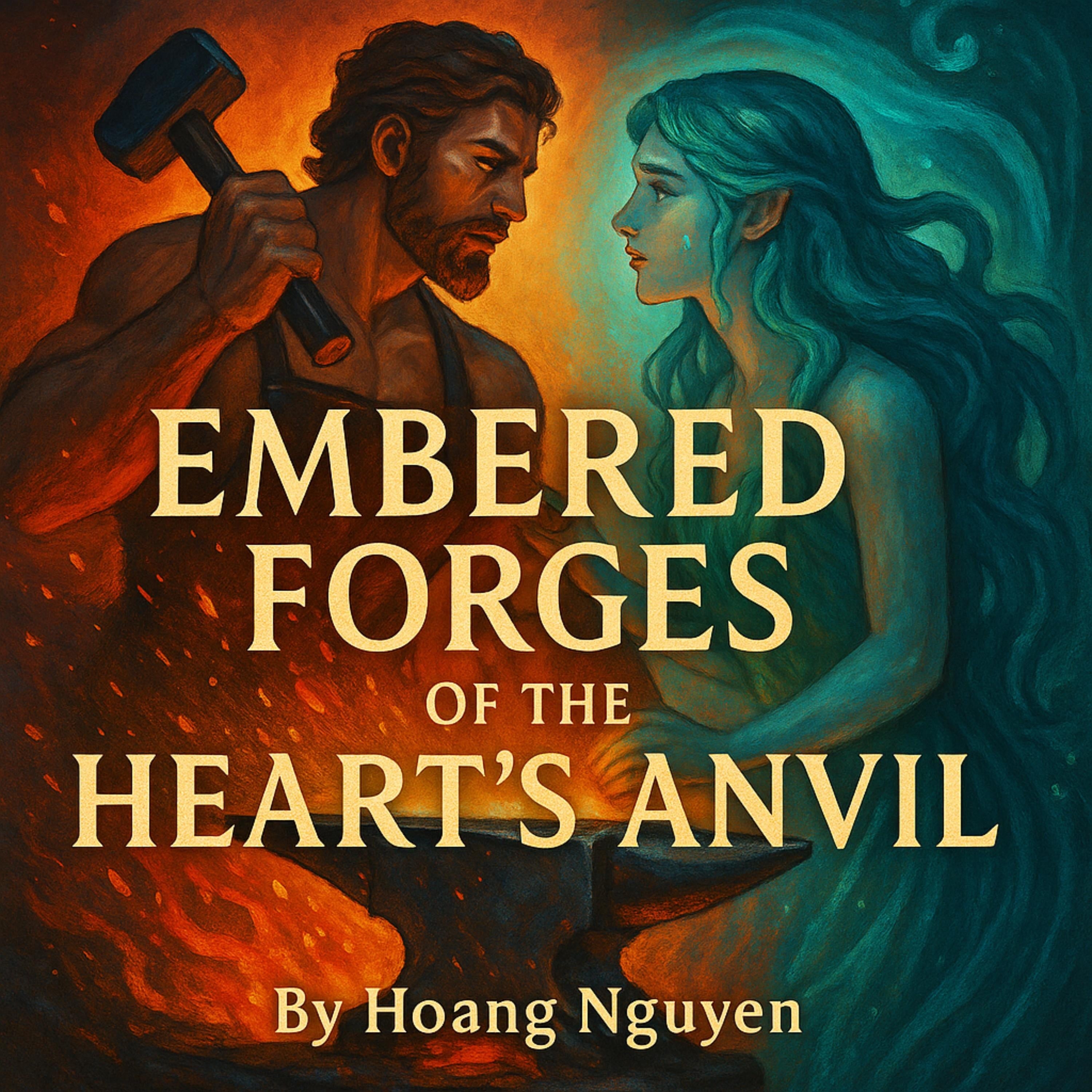 Embered Forges of the Heart's Anvil: A Blacksmith Godling's Crafted Love for the River Nymph